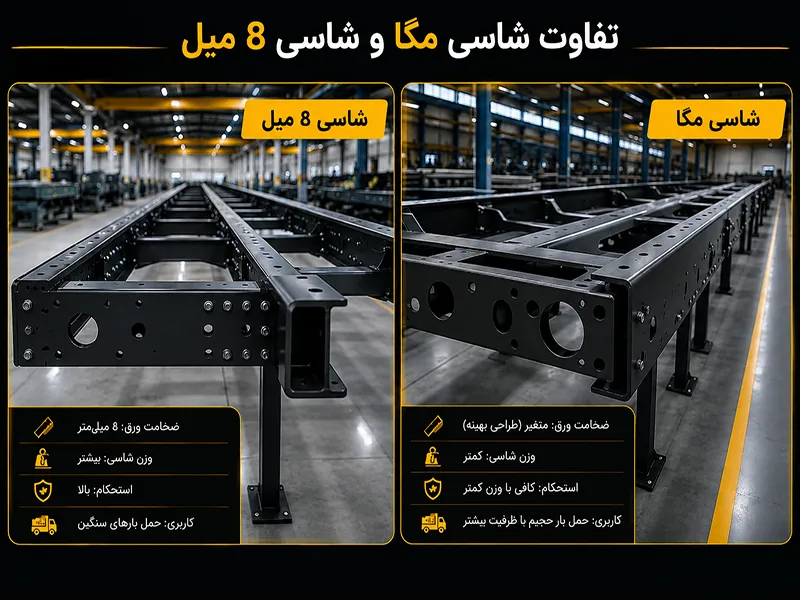 بررسی تفاوت شاسی مگا با شاسی 8 میل